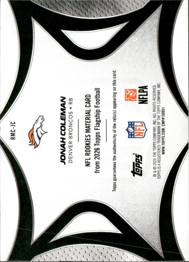 Jonah Coleman card back