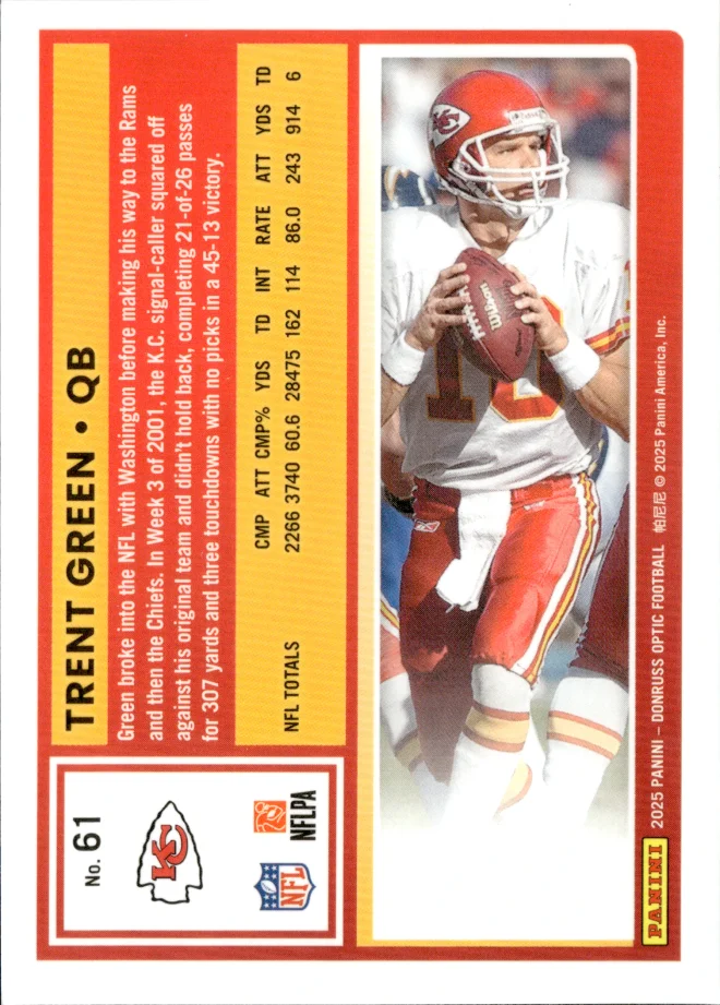 Trent Green card back