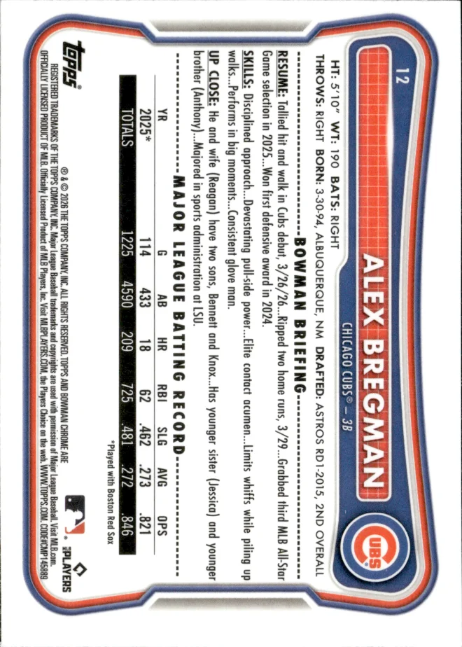 Alex Bregman card back