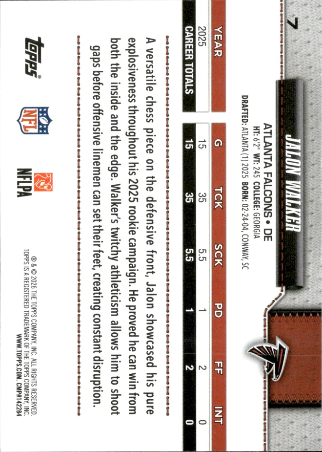 Jalon Walker card back