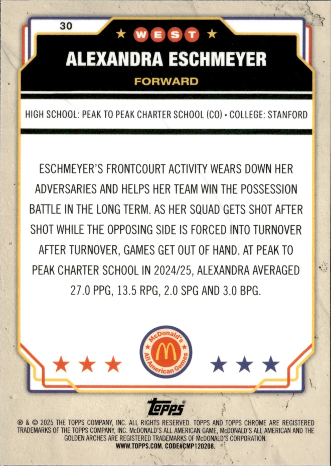 Alexandra Eschmeyer card back