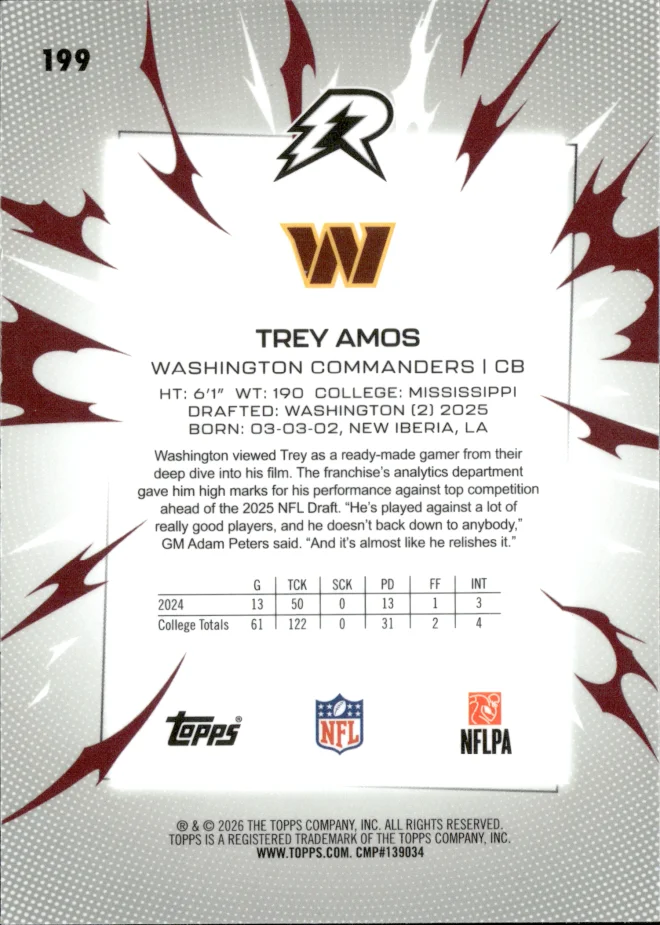 Trey Amos card back