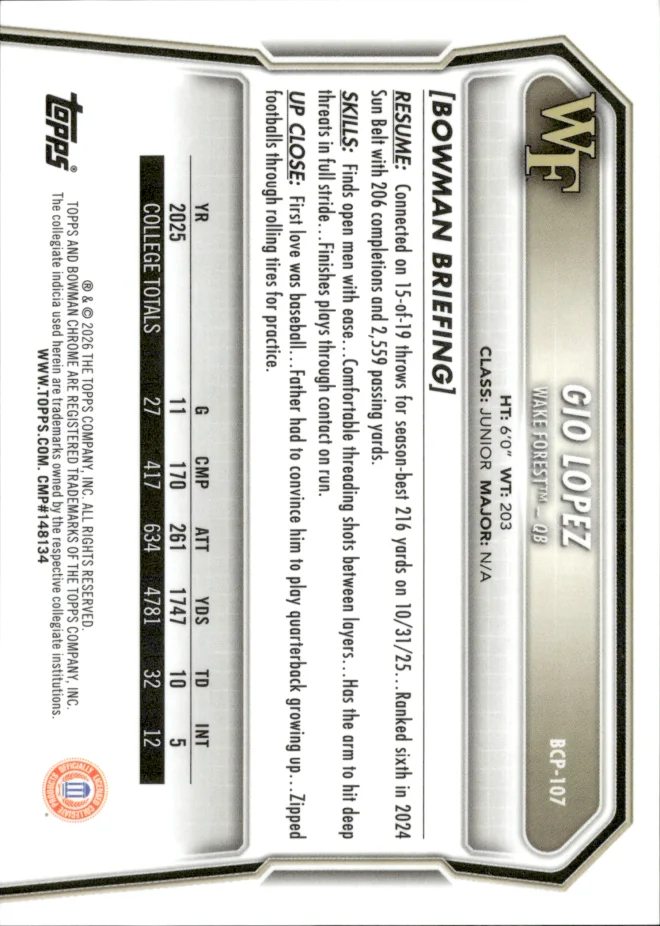 Gio Lopez card back