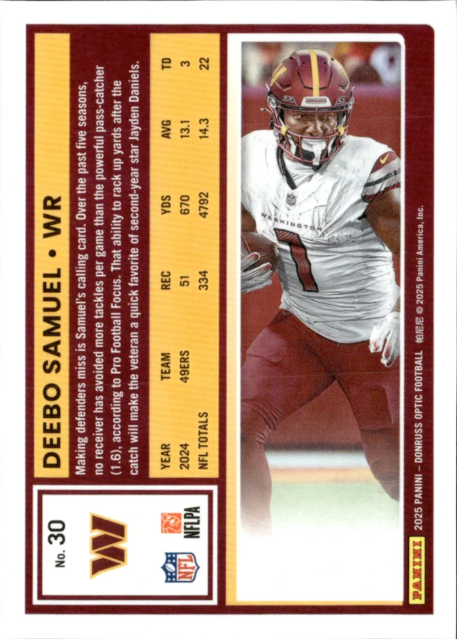 Deebo Samuel card back
