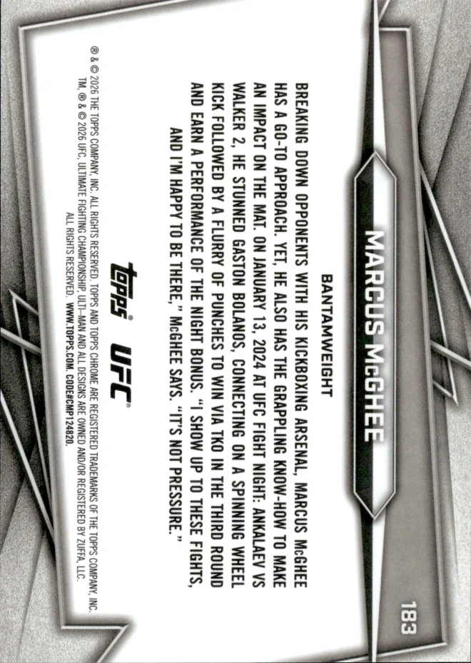 Marcus McGhee card back