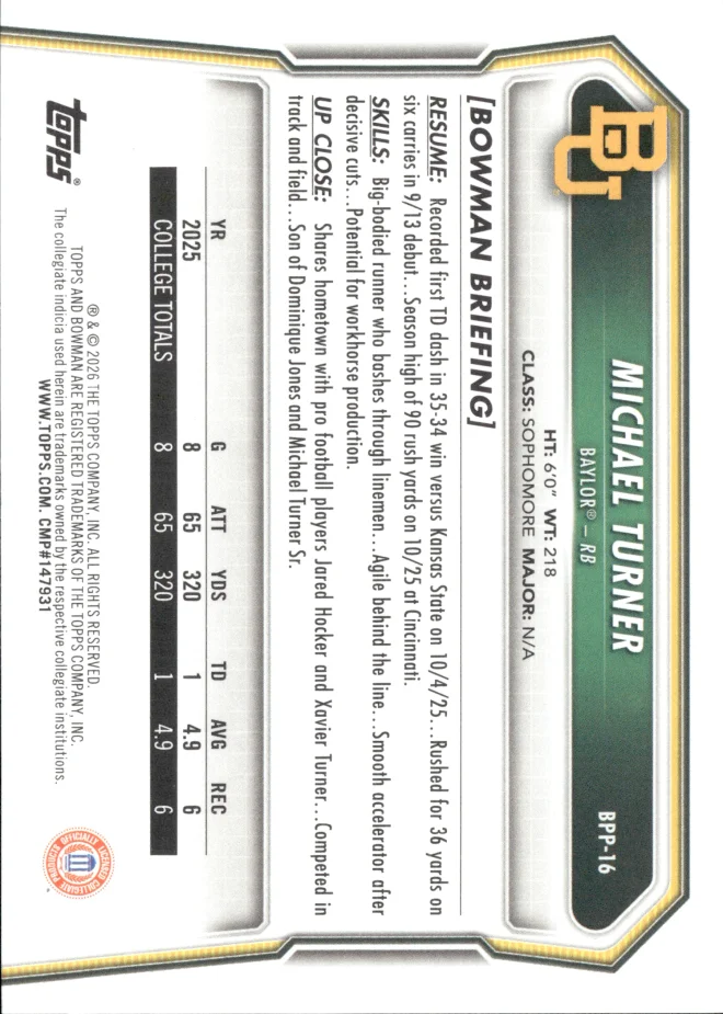 Michael Turner card back