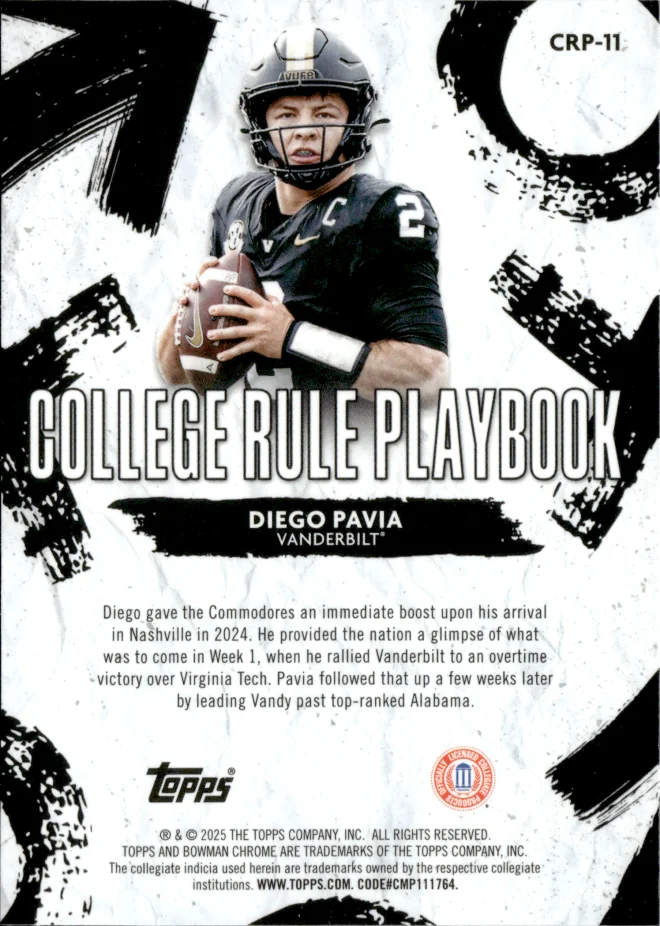 Diego Pavia card back
