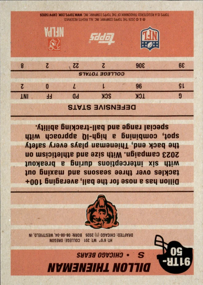 Dillon Thieneman card back