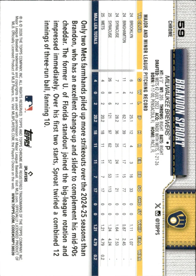 Brandon Sproat card back