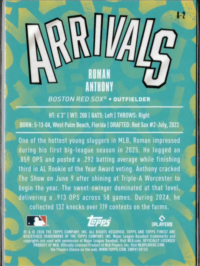 Roman Anthony card back