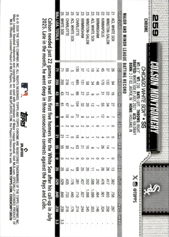 Colson Montgomery card back