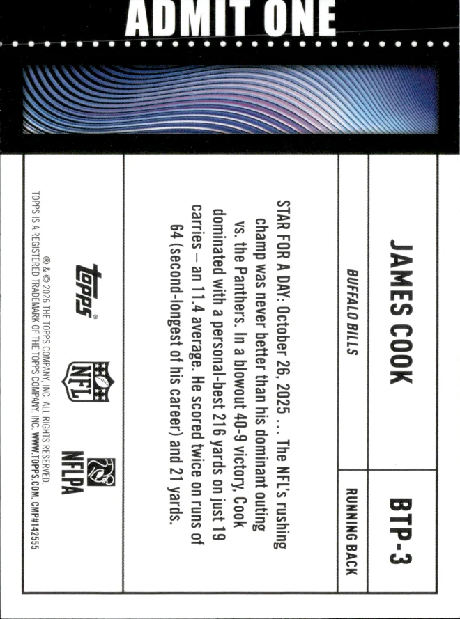 James Cook card back