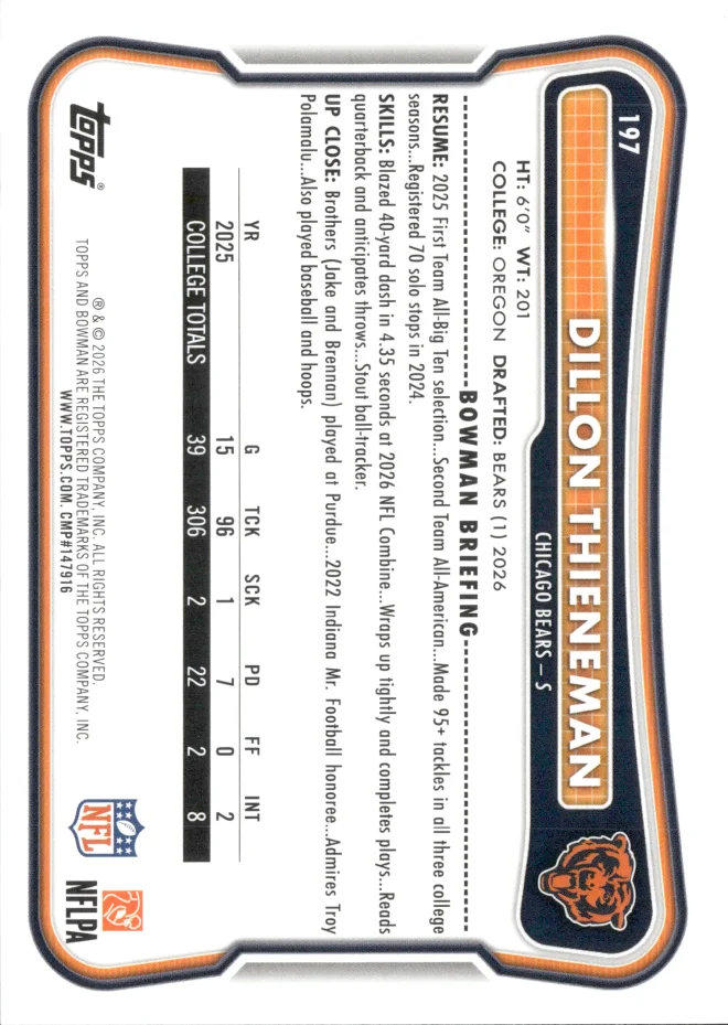 Dillon Thieneman card back