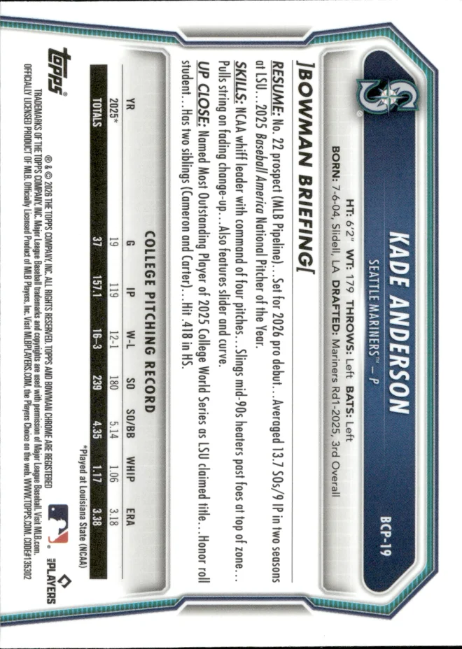 Kade Anderson card back