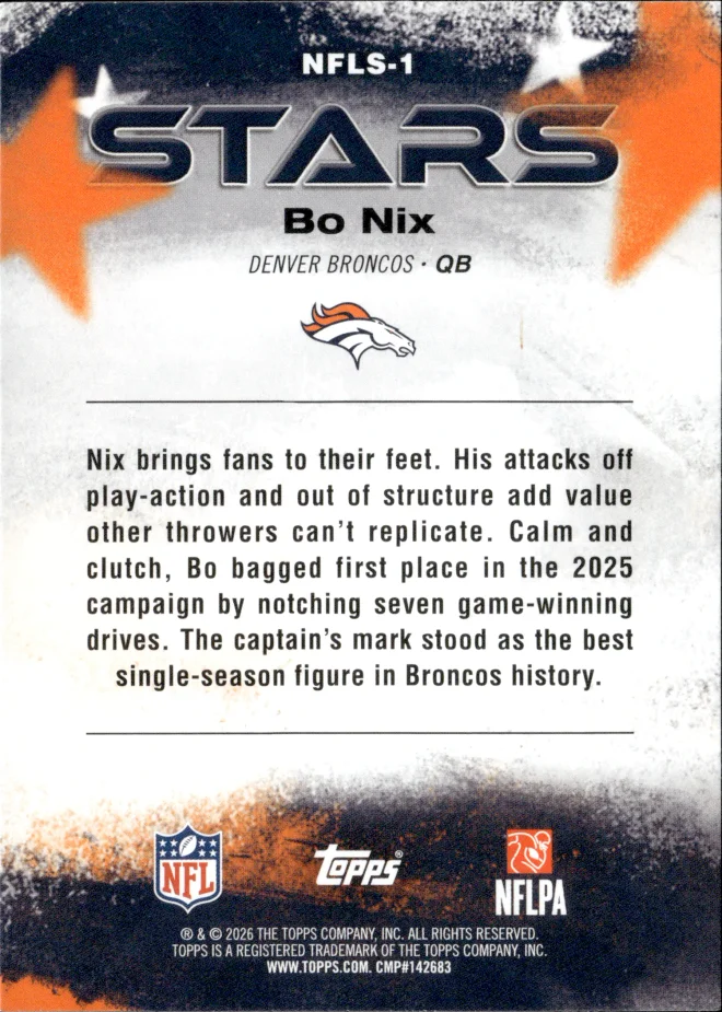 Bo Nix card back