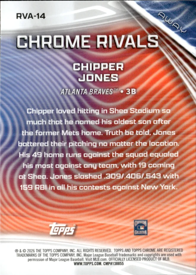 Chipper Jones card back