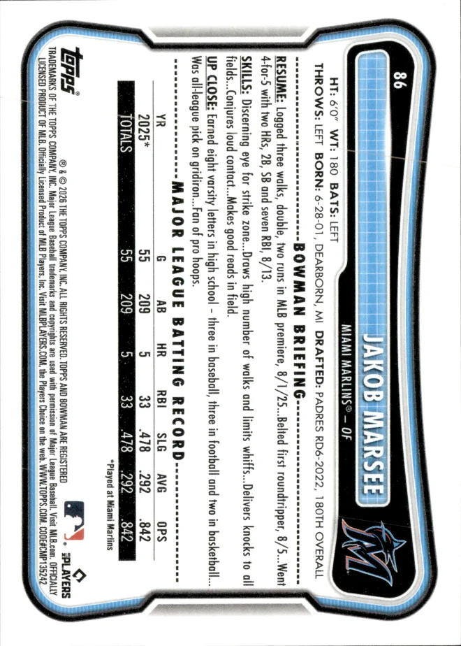 Jakob Marsee card back