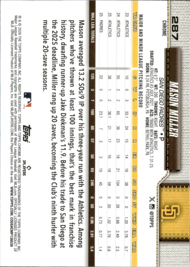 Mason Miller card back