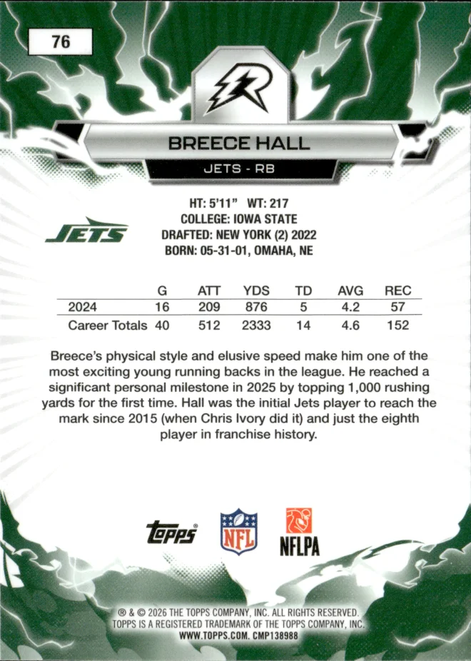 Breece Hall card back