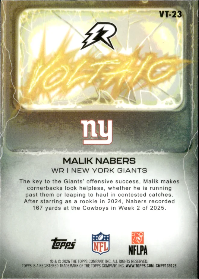 Malik Nabers card back