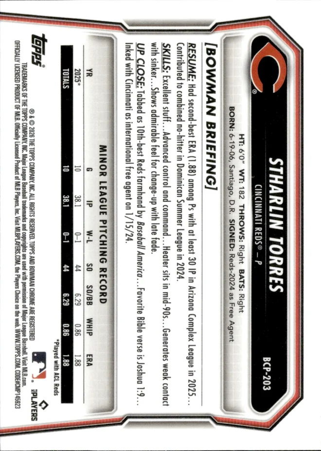 Stharlin Torres card back