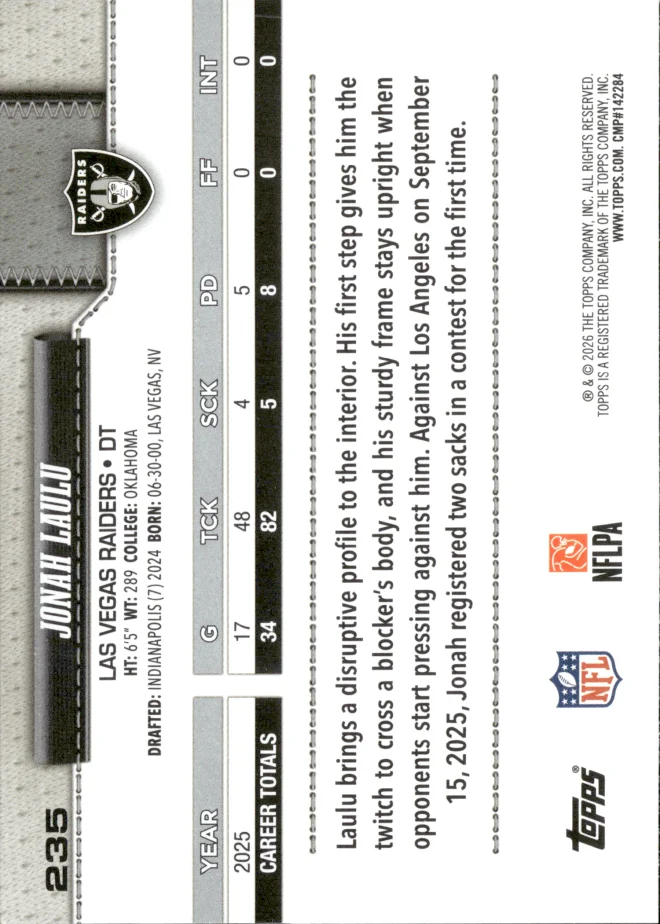 Jonah Laulu card back