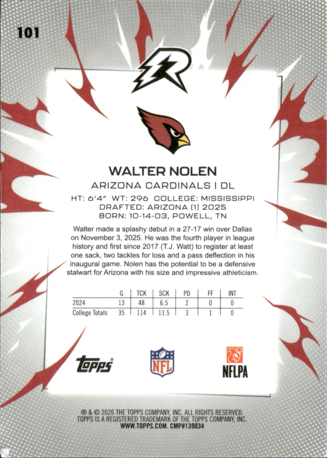 Walter Nolen card back