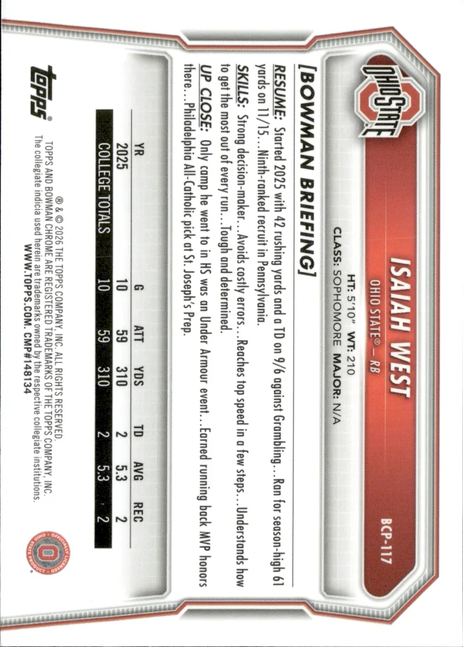 Isaiah West card back