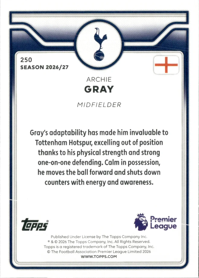 Archie Gray card back