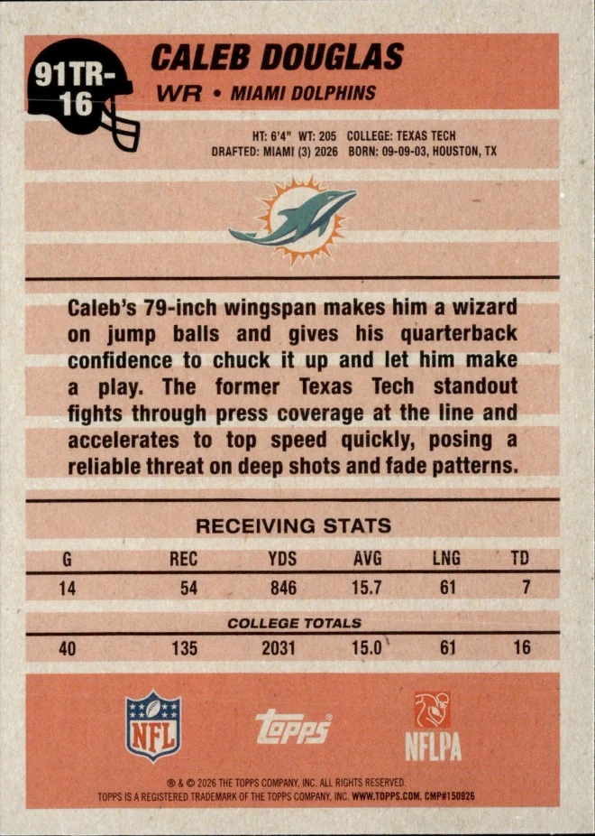 Caleb Douglas card back