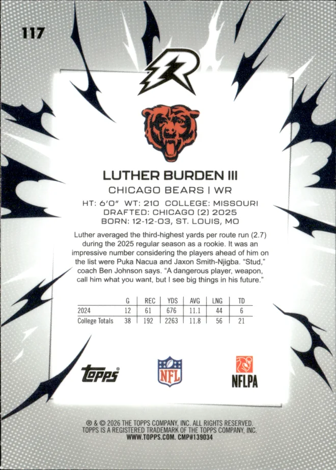 Luther Burden III card back