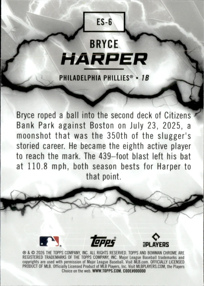 Bryce Harper card back