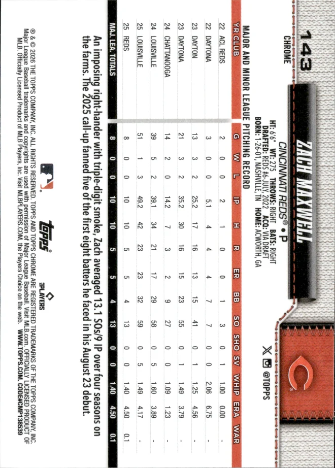 Zach Maxwell card back