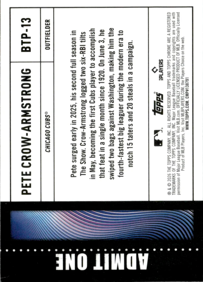 Pete Crow-Armstrong card back