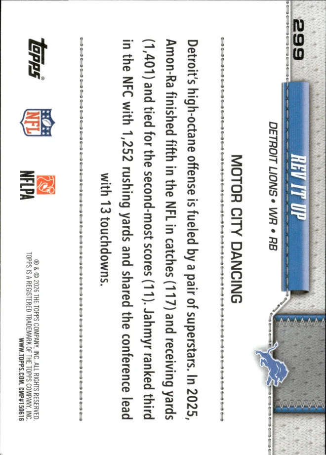 Amon-Ra St. Brown / Jahmyr Gibbs card back