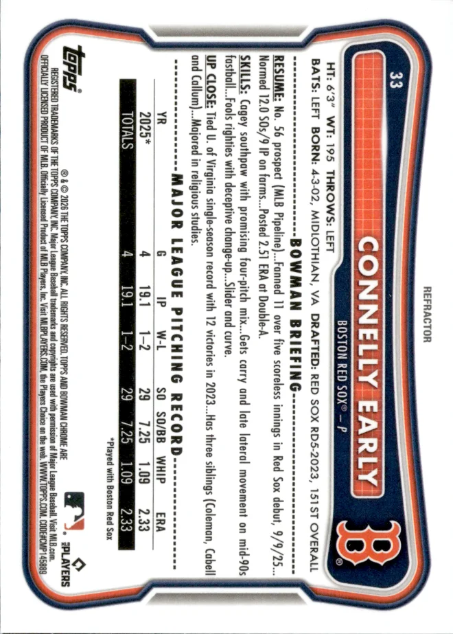 Connelly Early card back