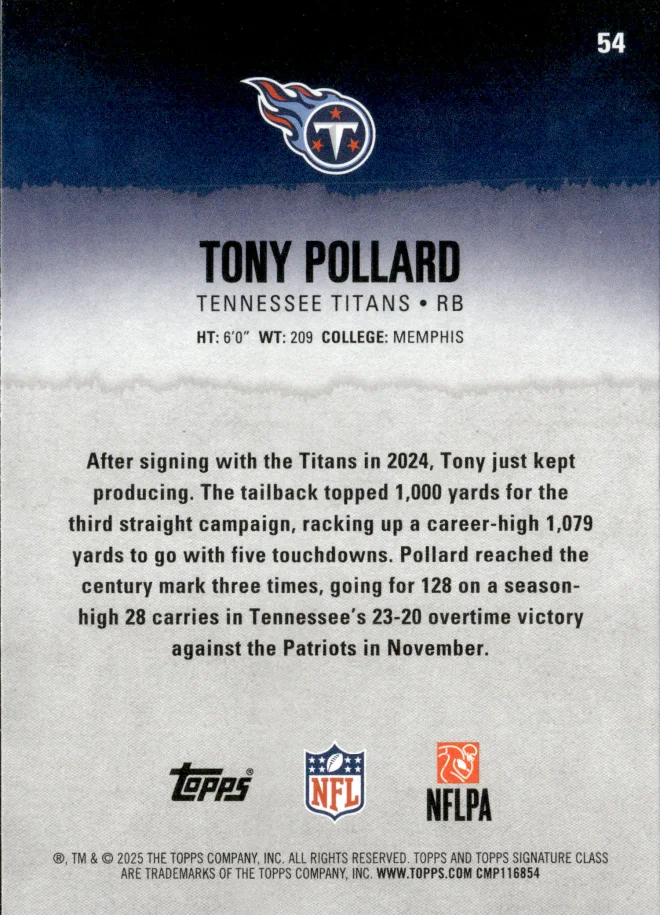Tony Pollard card back