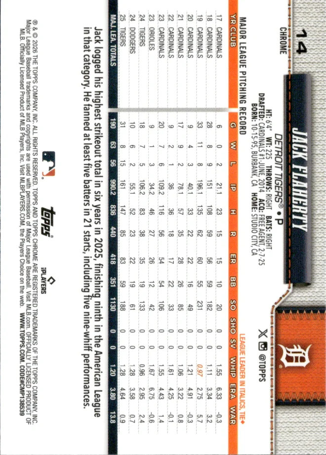 Jack Flaherty card back