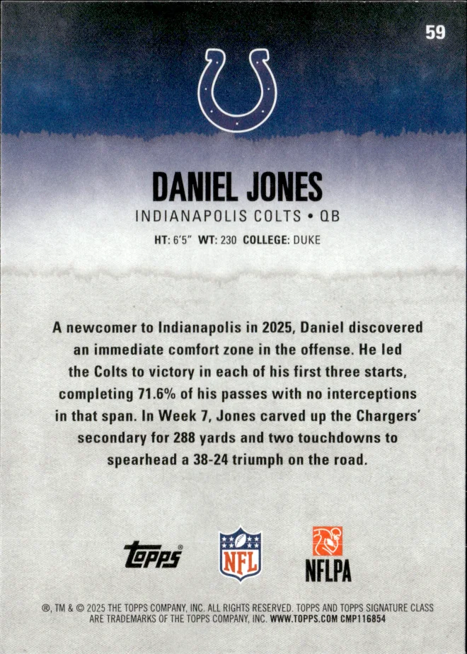 Daniel Jones card back