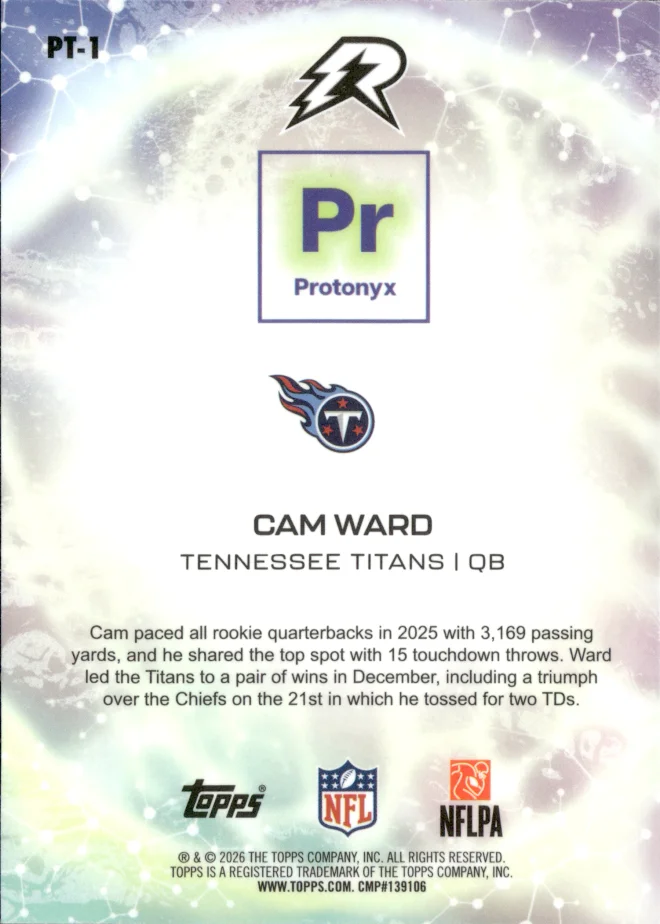 Cam Ward card back