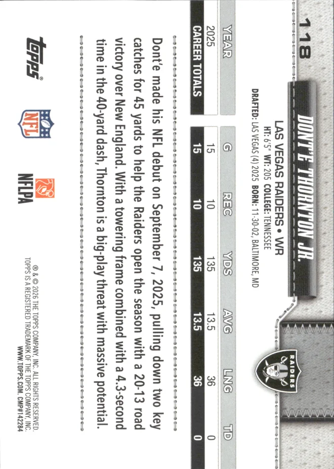 Dont'e Thornton Jr. card back