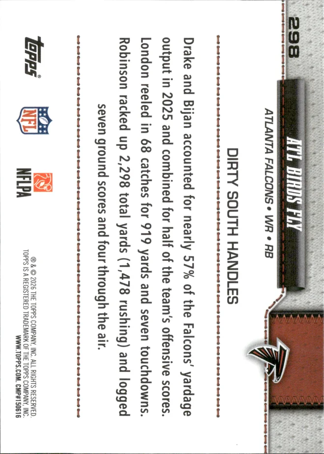 Drake London / Bijan Robinson card back