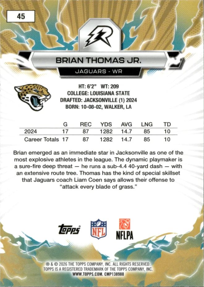 Brian Thomas Jr. card back