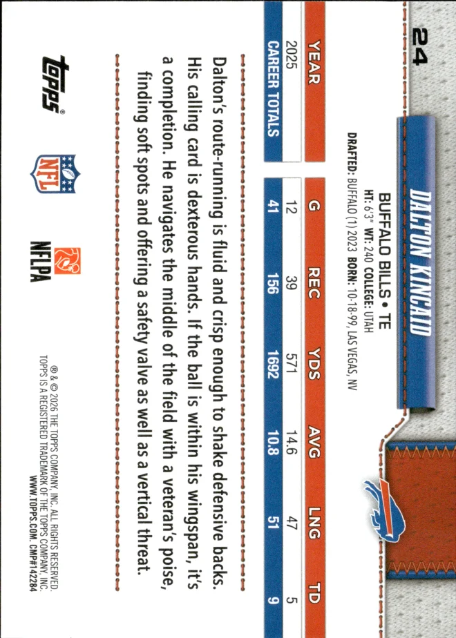 Dalton Kincaid card back