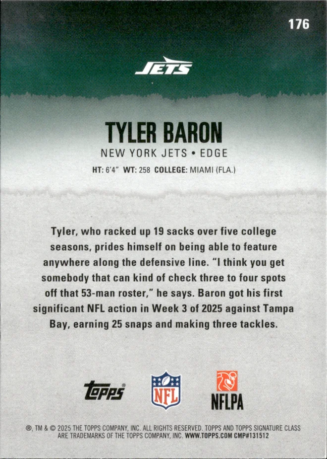 Tyler Baron card back