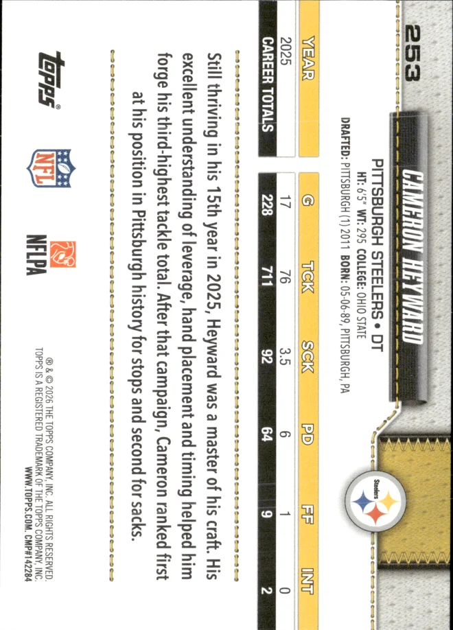 Cameron Heyward card back