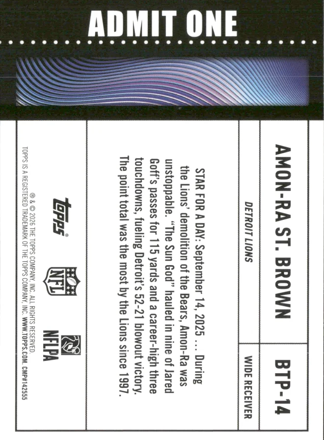Amon-Ra St. Brown card back