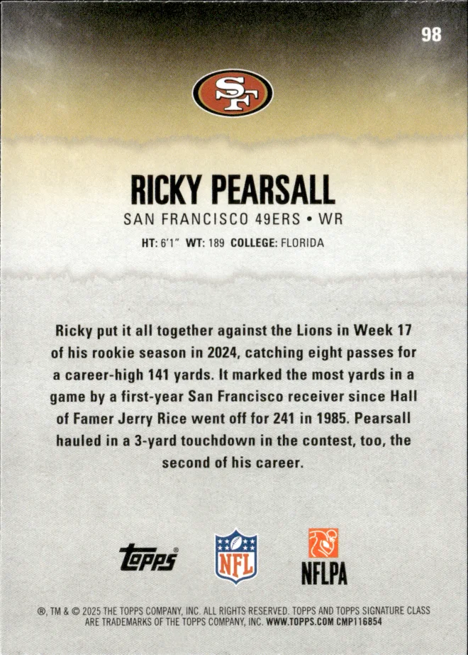Ricky Pearsall card back