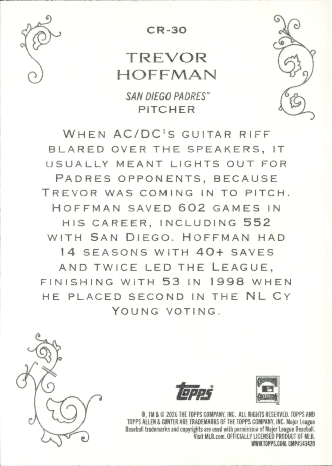 Trevor Hoffman card back