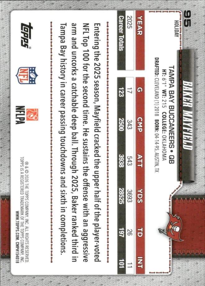 Baker Mayfield card back